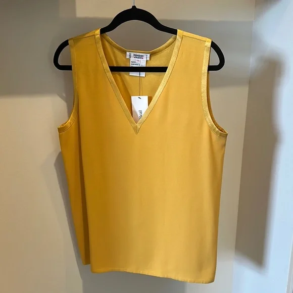 Yves Saint Laurent rive gauche Yellow Sleeveless vintage 1990’s Top - Picture 1 of 3